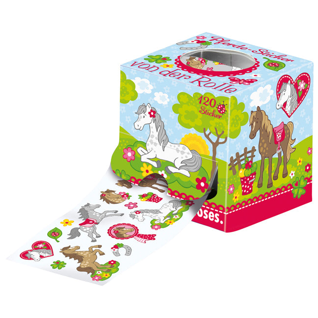 Verpackung der Rolle mit 120 Stickern zum Thema Pferde
