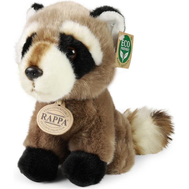 Kuscheltier Waschbär der schräg in die Kamera schaut