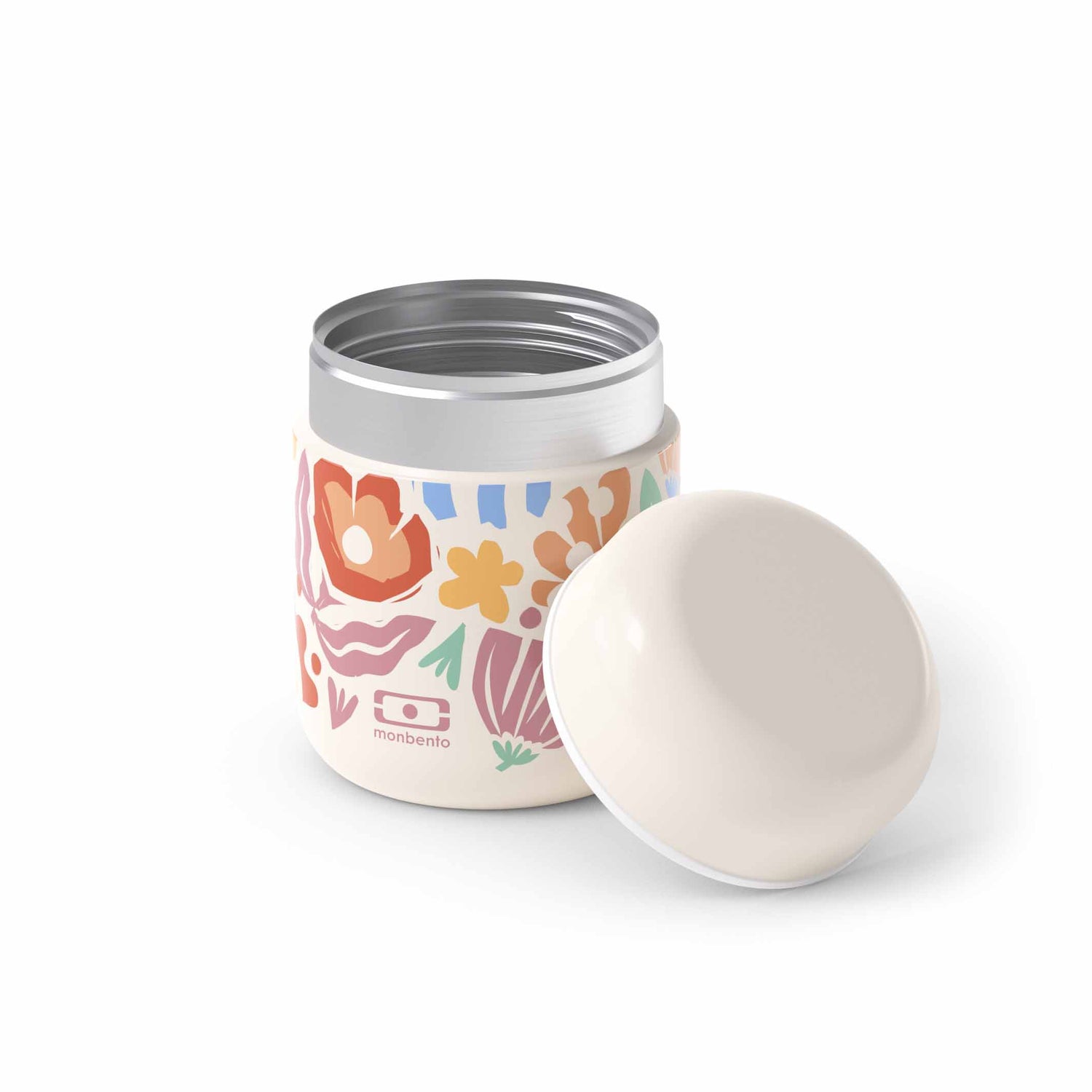 Monbento MB Capsule Papercut mit abgenommenem Deckel – doppelwandiger Edelstahl-Thermobecher für Essen, ideal zum Warmhalten bei Ausflügen im Waldpark Hochreiter.