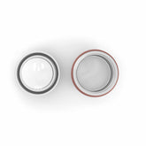 Geöffnete Monbento MB Capsule Füchse, in Ansicht von oben – isolierte Lunchbox mit Fuchs-Motiv aus Edelstahl, erhältlich im Waldpark Hochreiter.