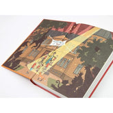 Buchseite: Farbillustration der Wintersteinschule bei Nacht – Kinder und Tiere stehen vor dem Gebäude, ein Lichtstrahl beleuchtet sie, und jemand ruft: „Winterstein ist top!!“