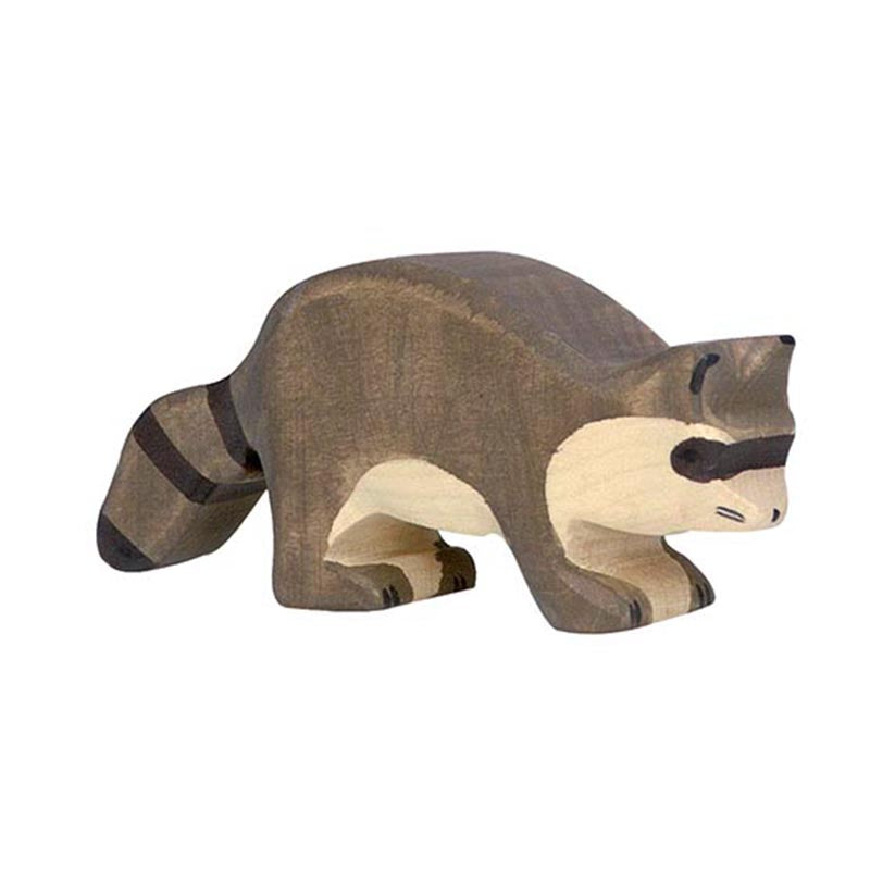 Waschbär Holzfigur von Holztiger hochwertig handbemalt