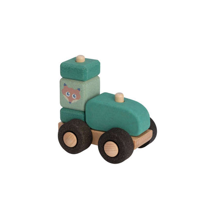 grüner Traktor aus Kork