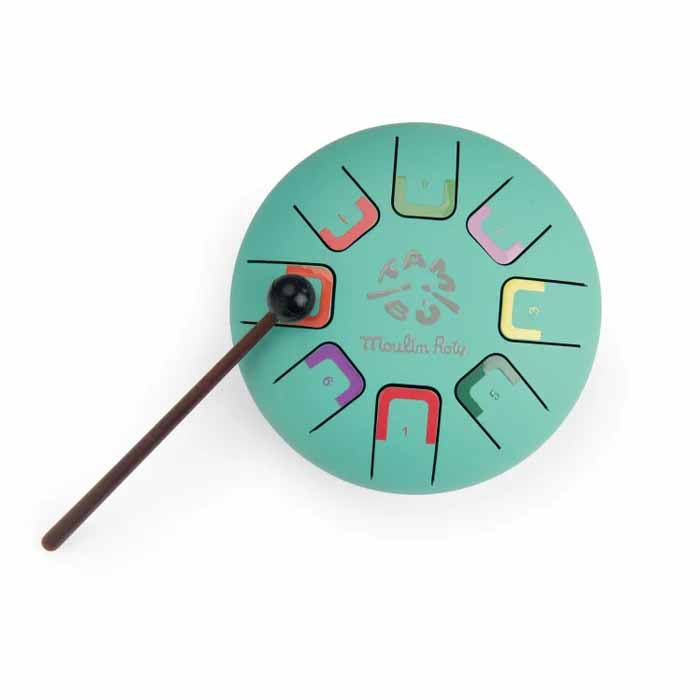 Zungentrommel grün mit Stick zum Spielen