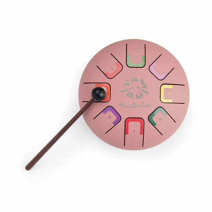 Zungentrommel rosa mit Stick zum spielen