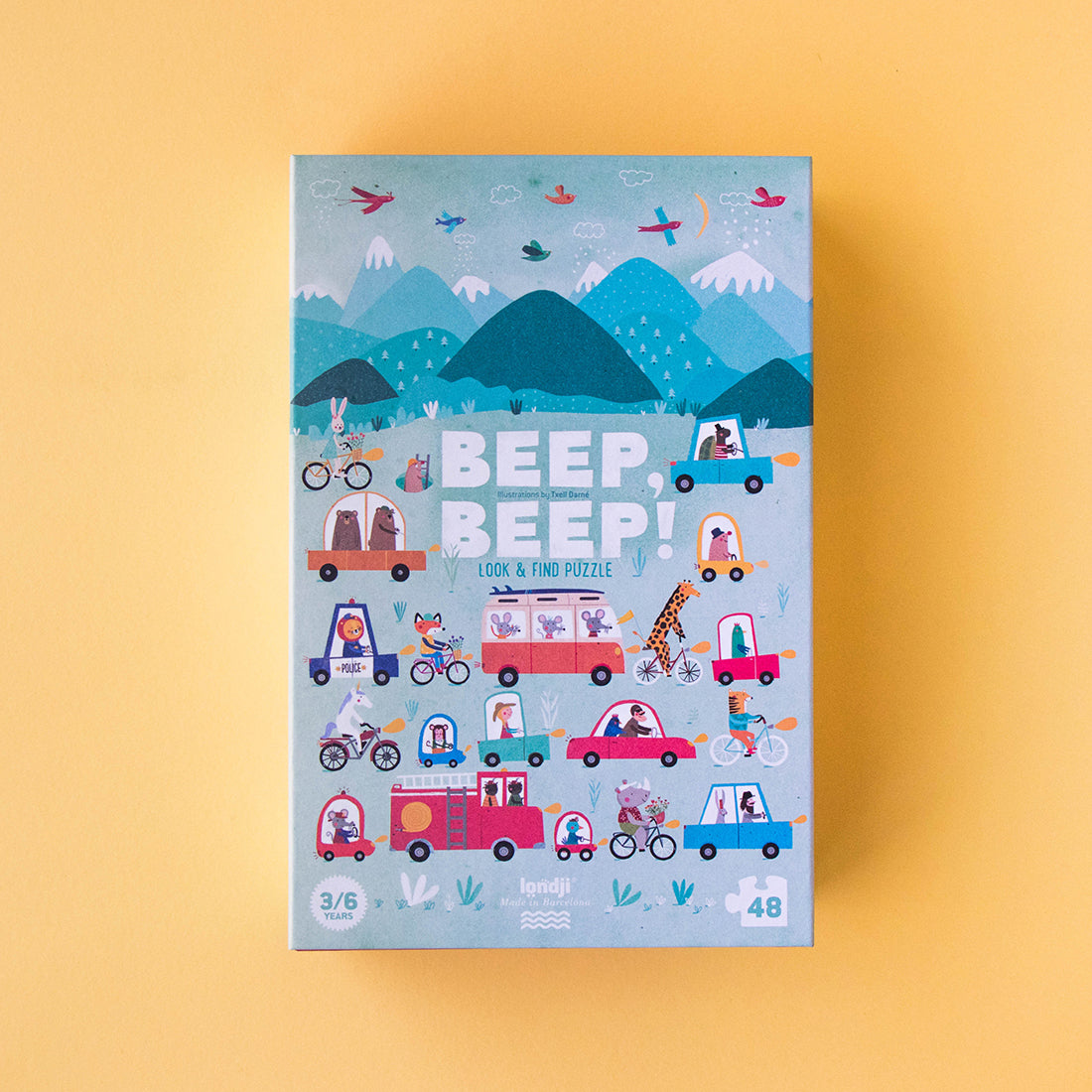 Kinderpuzzle Beep Beep mit Fahrzeugen und Straßenmotiv