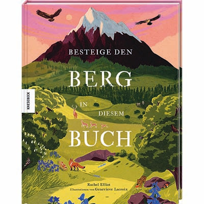 3D Ansicht der Vorderseite des Buches "Besteige den Berg in diesem Buch"