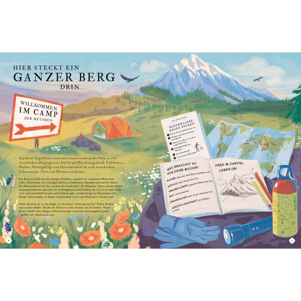 Innenseite aus dem Buch "Besteige den Berg in diesem Buch"