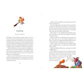 Innenseite mit Text und lustiger Illustration. Buch "Buntes Laub und Plätzchenduft"