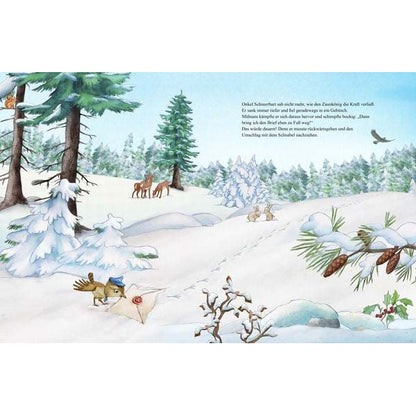 Inhaltsseite aus dem Buch der Überraschende Weihnachtsbrief mit Winterlandschaft