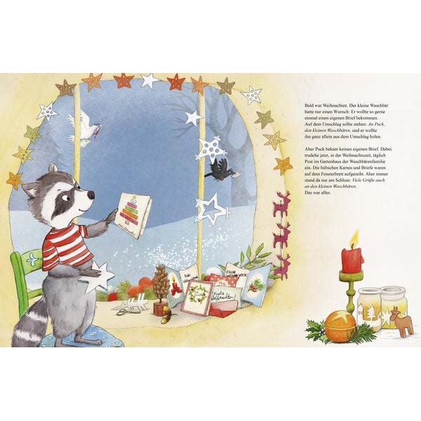 Inhaltsseite aus dem Buch der Überraschende Weihnachtsbrief mit süßem Waschbär