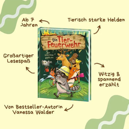 Buchseite Innenseite, Cover mit Pfeilen und Text über Lesespaß und Buchinfos.