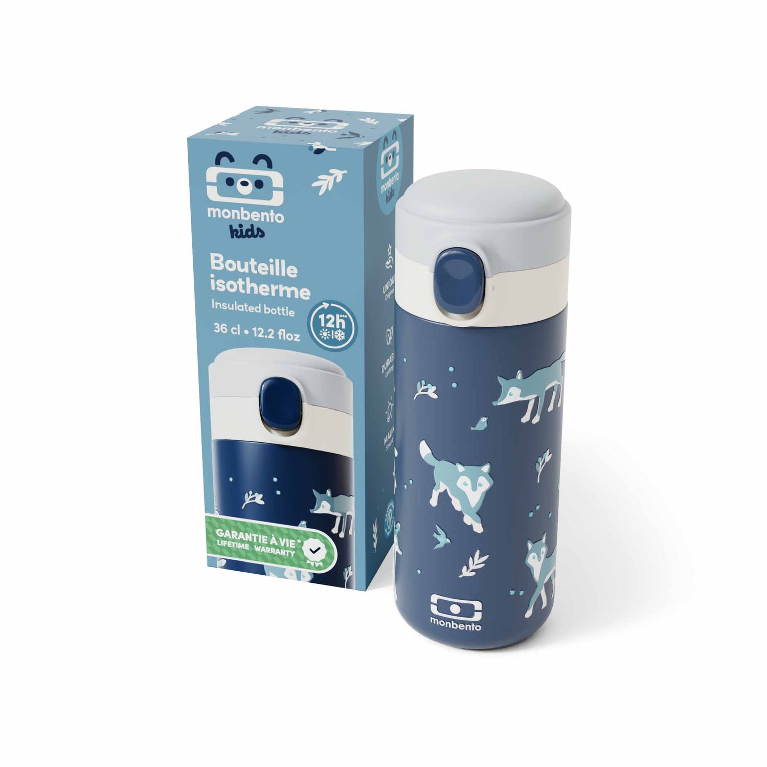 Isolierte MonBento POP Wolf – nachhaltige Verpackung mit Wald-Motiv, perfekt für Naturfreunde