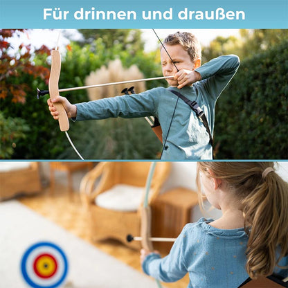 Kinderbogen – Fiberglas &amp; Holz, mit Saugnapfpfeilen