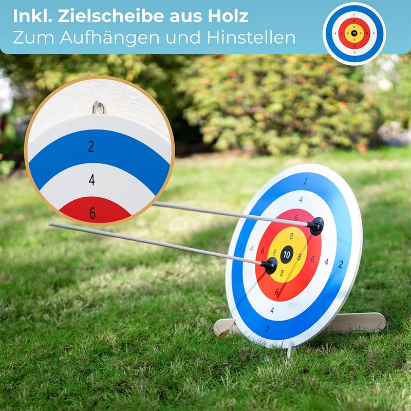 Kinderbogen – Fiberglas &amp; Holz, mit Saugnapfpfeilen