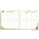 Doppelseite des Freundebuchs mit Geburtstagskalender für Eintragungen nach Monaten.