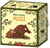 Kartonverpackung des Puzzles Wer wohnt im Wald für Kleinkinder