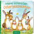 Buchcover: Hasenfamilie mit bemalten Ostereiern auf einer Wiese