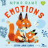Buchcover / Spielcover – Illustration einer Fuchsmutter, die ein Füchschen tröstet, Titel „Memo Game Emotions“, extra large cards.