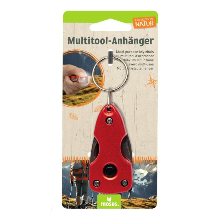 roter Multitool Anhänger in Verpackung