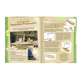 Buchseite – Bastelanleitung „Segeljollen & Piratenschiffe“ mit Fotos, Illustrationen und Arbeitsschritten.