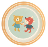 Kinderteller mit süßem Bären und Fuchs Motiv