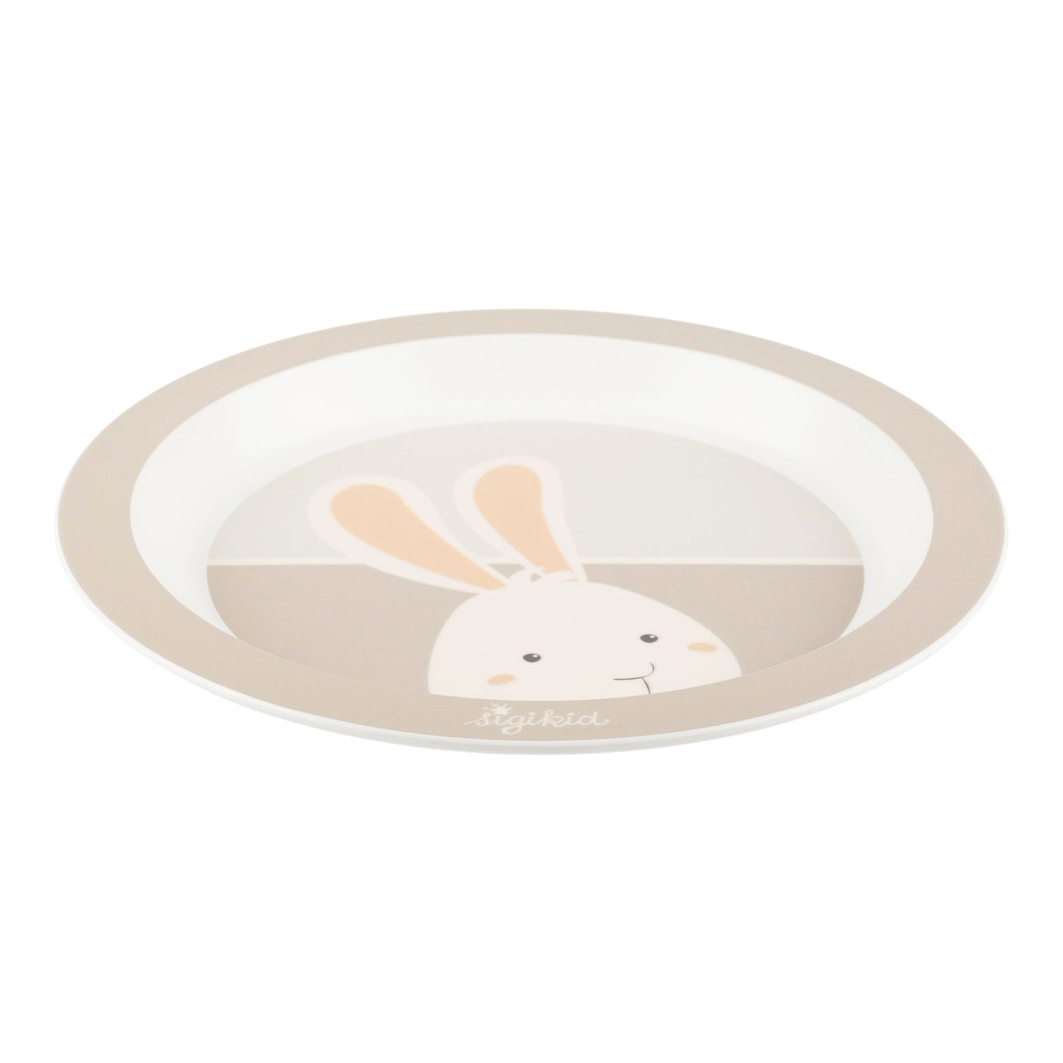 Seitenansicht eines Kindertellers mit Hasenkopf