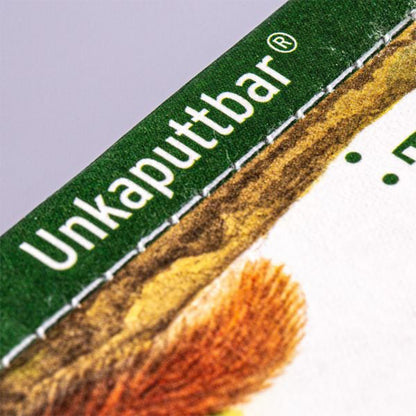 Nahaufnahme des Buchrückens mit dem Schriftzug „Unkaputtbar“.