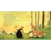 Innenseite aus dem Buch "Wir zwei und das Ei" mit süßer Illustration von Hase und Igel